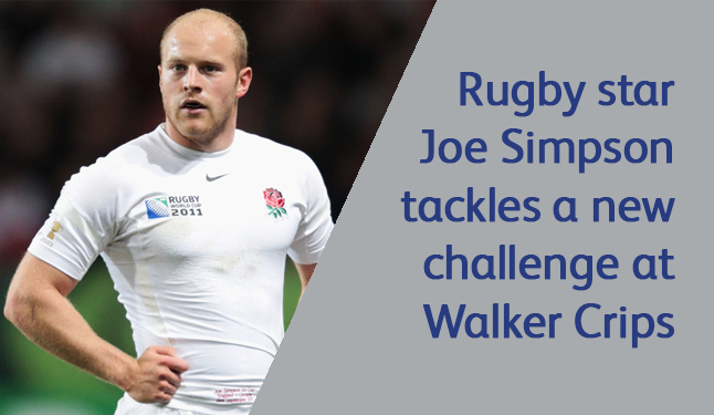 Rugby star Joe Simpson tackles a new challenge at Walker Crips